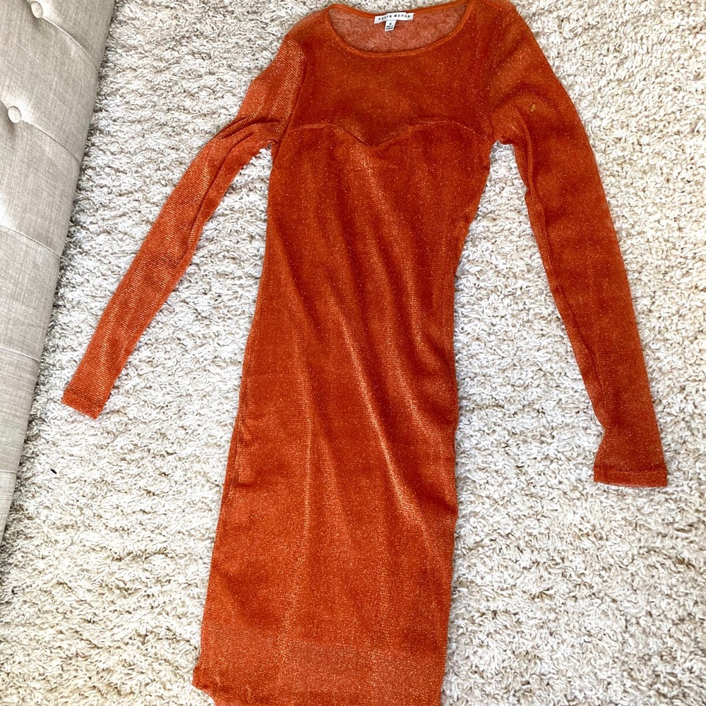 Haute Monde | Orange Fall Dress